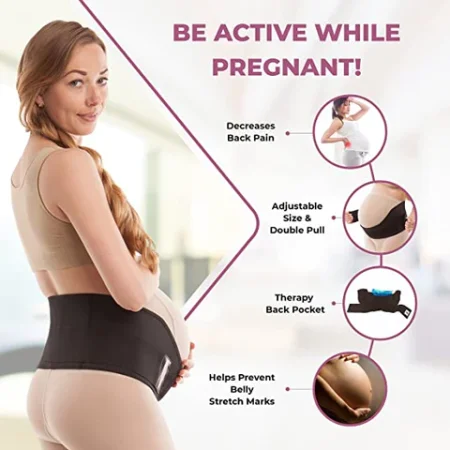 Infographic showing the features of the Maternity Belly Support Band