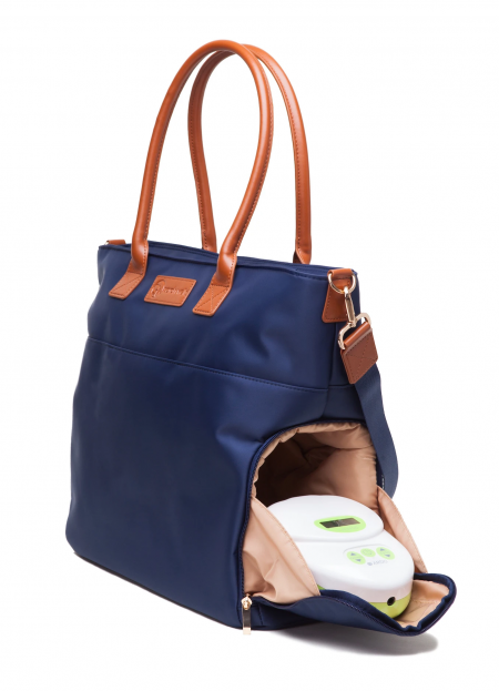 Abby (Navy) bag with a breast pump compartment