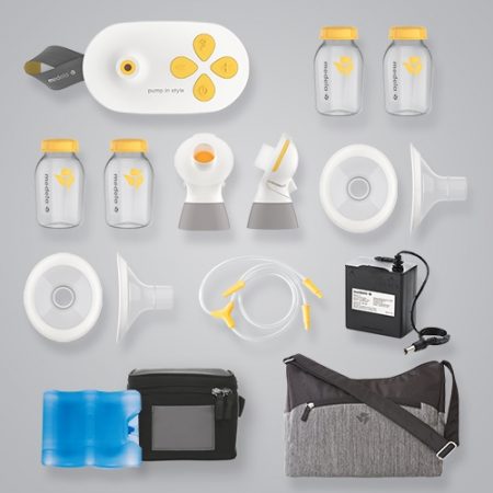The Medela Pump In-Style with max flow tech and tote and cooler