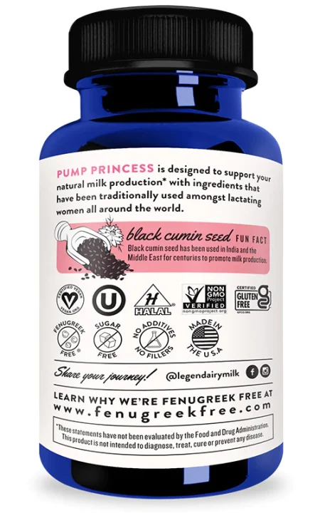 The side of a Pump Princess bottle