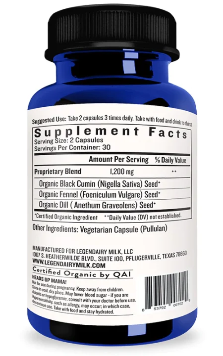 Supplement Facts on a Pump Princess bottle