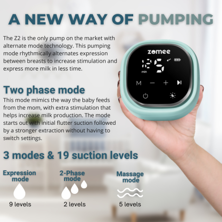 Zomee Z2 Pumping Features Infographic