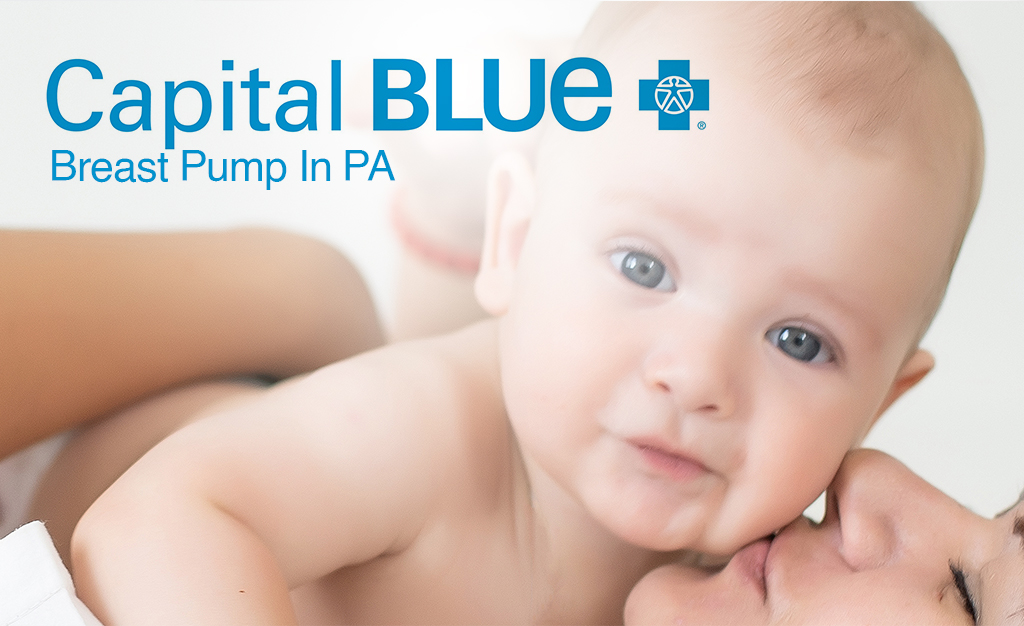 capital blue breast pump photo of child with mother