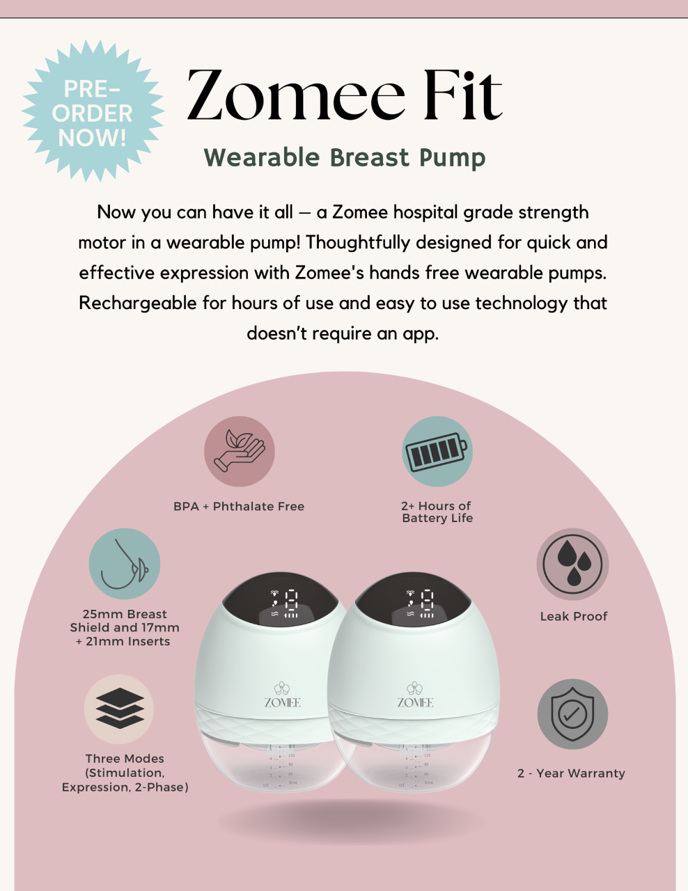 Zomee Fit Wearable Breast Pump - The Lactation Network