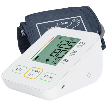 Image of a blood pressure monitor and the arm band