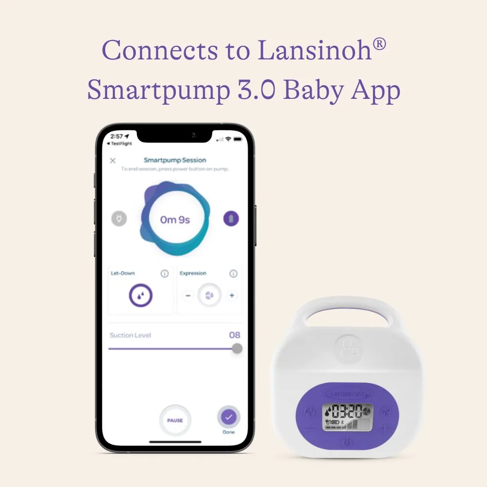 Lansinoh Baby app pumping session screen for the Smartpump 3.0