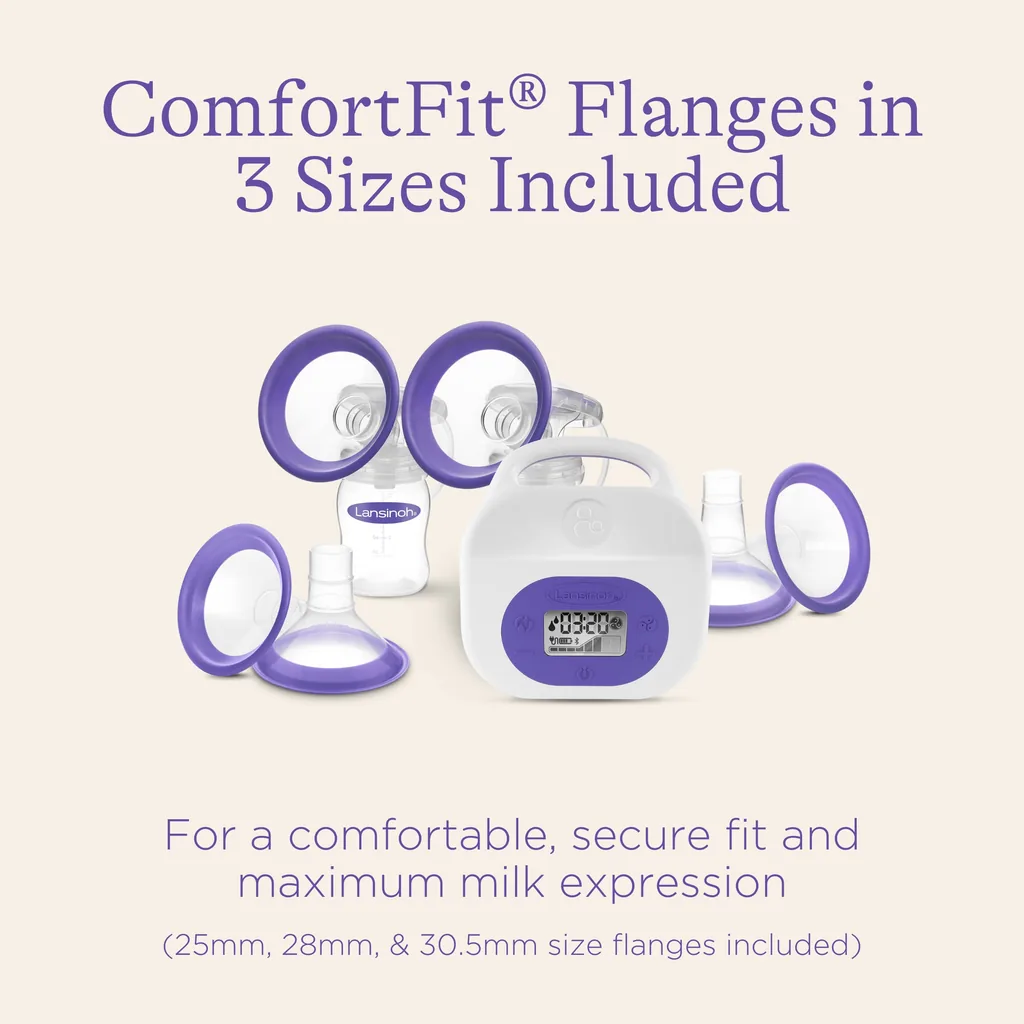 Lansinoh Smartpump 3.0 with ComfortFit flanges in 3 sizes: 25, 28 and 30.5 mm