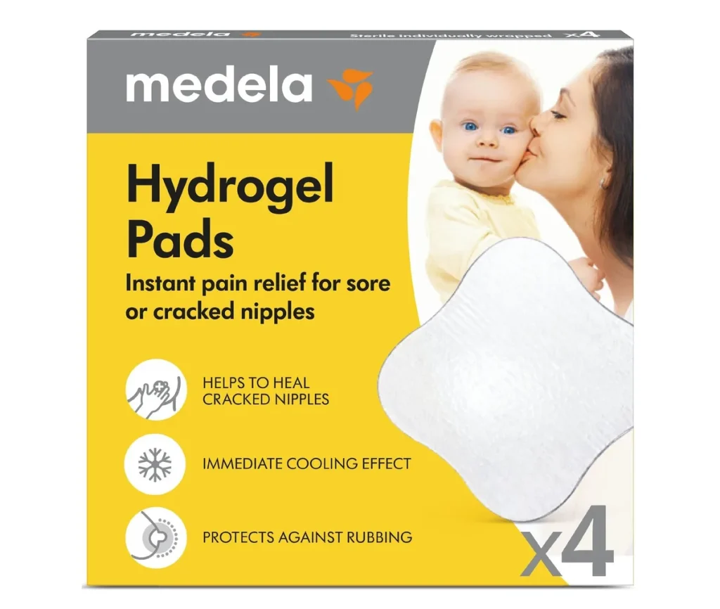 Medela hydrogel pads box of 4, instant pain relief for sore or cracked nipples