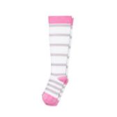 Compression socks with pink stripes